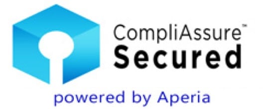 CompliAssure Secured site seal badge, powered by Aperia